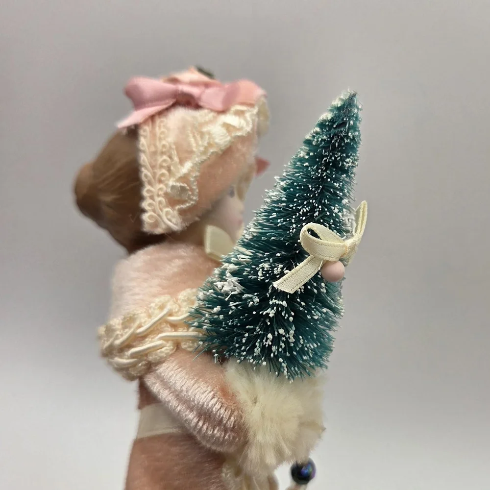 Victorian Skating Doll Vintage with Pink Coat